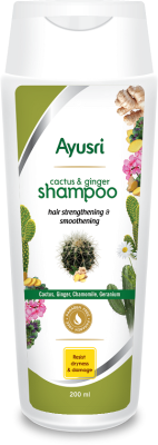 -20% Шампунь Укрепляющий и Разглаживающий волосы с Кактусом и Имбирем (Cactus and Ginger Shampoo) Ayusri, 200 мл (срок 30/09/2024)
